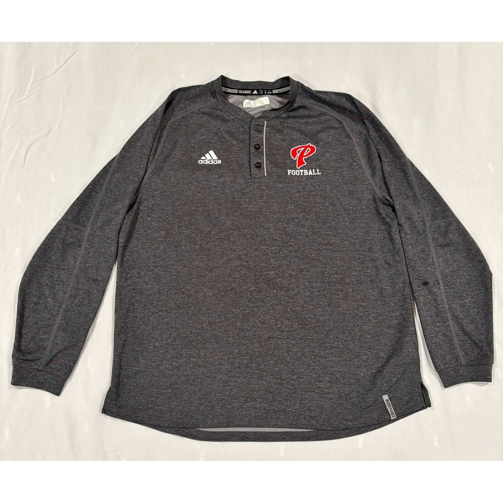 Adidas Climalite Mens XL Gray Heathered Long Sleeve Henley Training